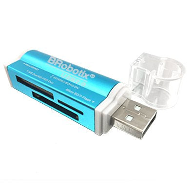 BRobotix 180420A lector de tarjeta USB 2.0 Azul, MS Duo, MicroSD (TransFlash), 1 pieza(s)