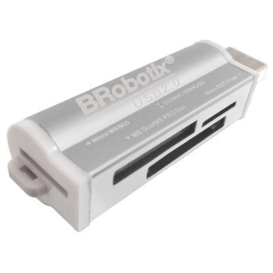 BRobotix 180420P Lector de tarjetas MS Duo, MicroSD (TransFlash), SD No Plata