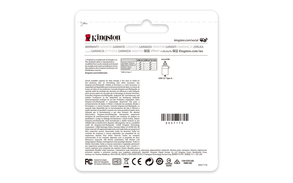 Kingston Technology DataTraveler microDuo3 G2 Memoria Flash 32 GB USB Type-A / Micro-USB 3.2 Gen 1 (3.1 Gen 1) Si