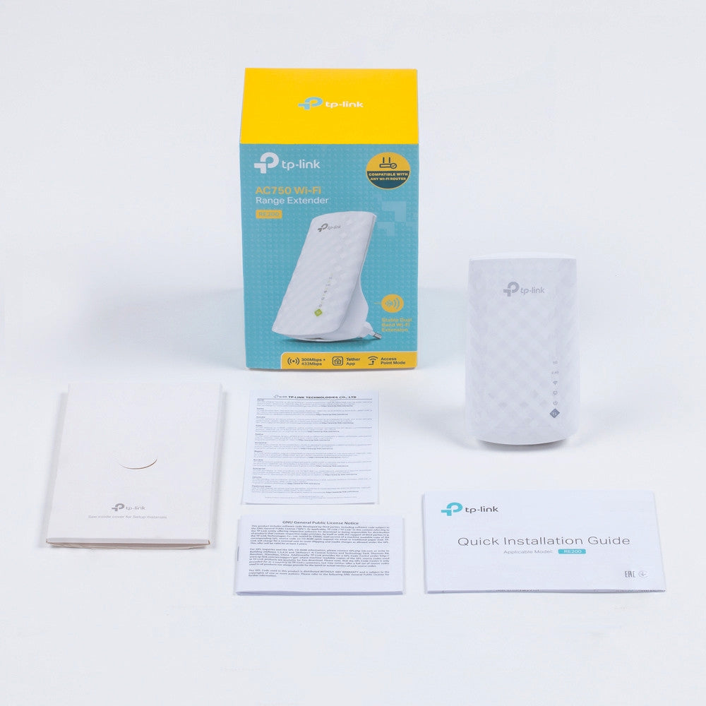 TP-Link RE200 ampliadores de red Repetidor de red 750 Mbit/s 10,100 Mbit/s Si