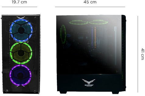 Gabinete Gaming Naceb Technology HYDRA Crystal Case, Full ATX, Negro