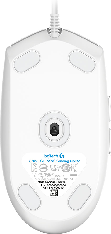 Logitech G 910-005794 ratón Juego USB tipo A 8000 DPI, Blanco, LOG-910-005794