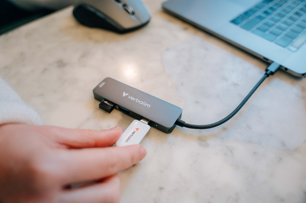 Verbatim 32155 hub de interfaz USB 3.2 Gen 1 (3.1 Gen 1) Type-C 5000 Mbit/s Gris