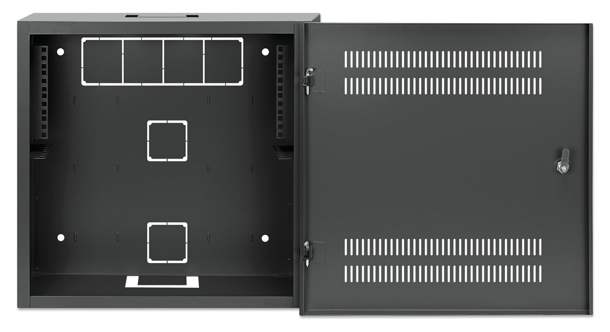 Intellinet Coffret mural 19" extra-plat avec rails 4U horizontaux et 2U verticaux, profondeur 170 mm, idéal AV/multimédia/surveillance, assemblé, noir RAL 7021 Rack 2U/4U Bastidor de pared 60 kg Negro