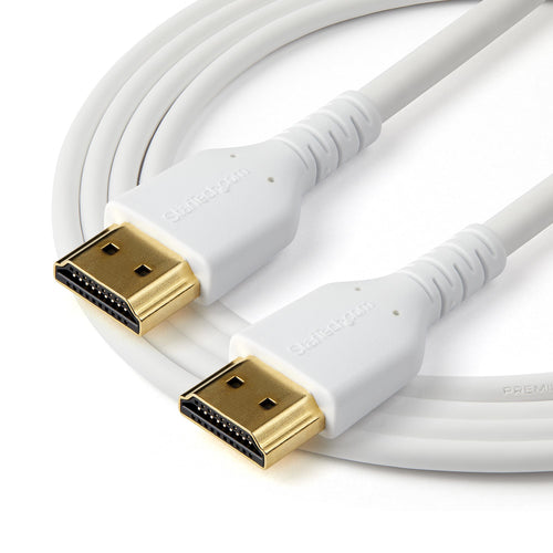 StarTech.com Cable HDMI 2.0 Certificado Premium de Alta Velocidad con Ethernet de 2m - Delgado - UHD 4K 60Hz - con Fibra