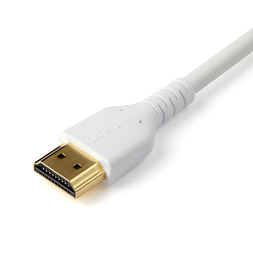 StarTech.com Cable HDMI 2.0 Certificado Premium de Alta Velocidad con Ethernet de 2m - Delgado - UHD 4K 60Hz - con Fibra
