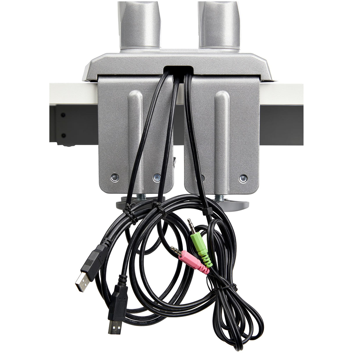 StarTech.com Brazo de Soporte para 2 Monitores - para Pantallas VESA de 15 a 32IN con Hub USB de 2 Puertos Monitor Plata