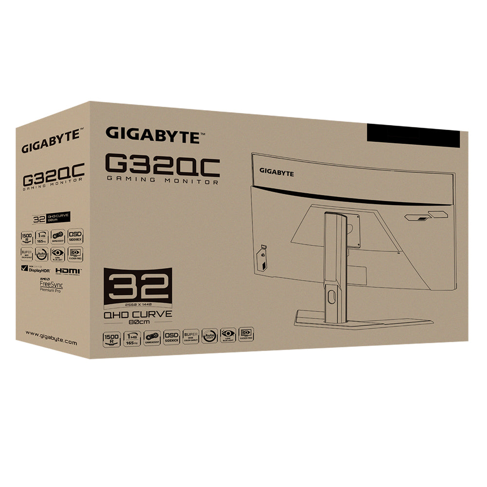 GIGABYTE G32QC Monitor 81,3 cm (32") 2560 x 1440 Pixeles Quad HD Edge LED Negro