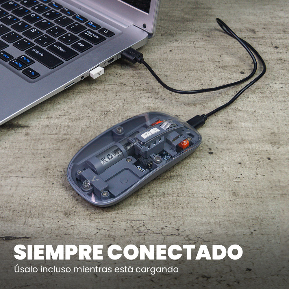Vorago MO-415 ratón Oficina mano derecha RF Wireless + Bluetooth + USB Type-A Óptico 1600 DPI