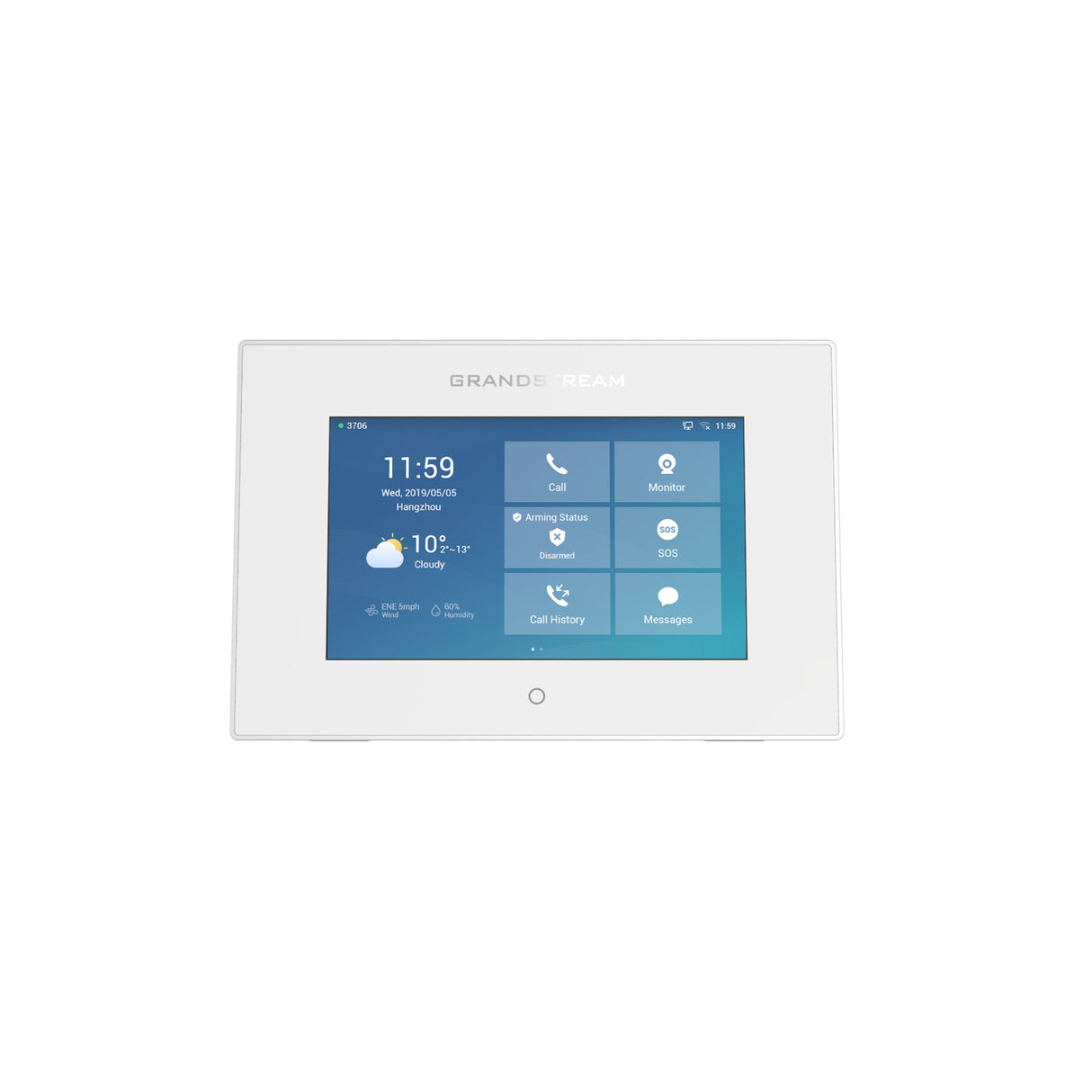 Grandstream Networks GSC3570 sistema de intercomunicación de video 17.8 cm (7") Blanco, TFT, 1024 x 600 Pixeles, Capacit