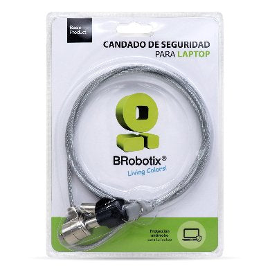 Candado de Seguridad Brobotix 235497 con Llave Redonda para Laptop Negro