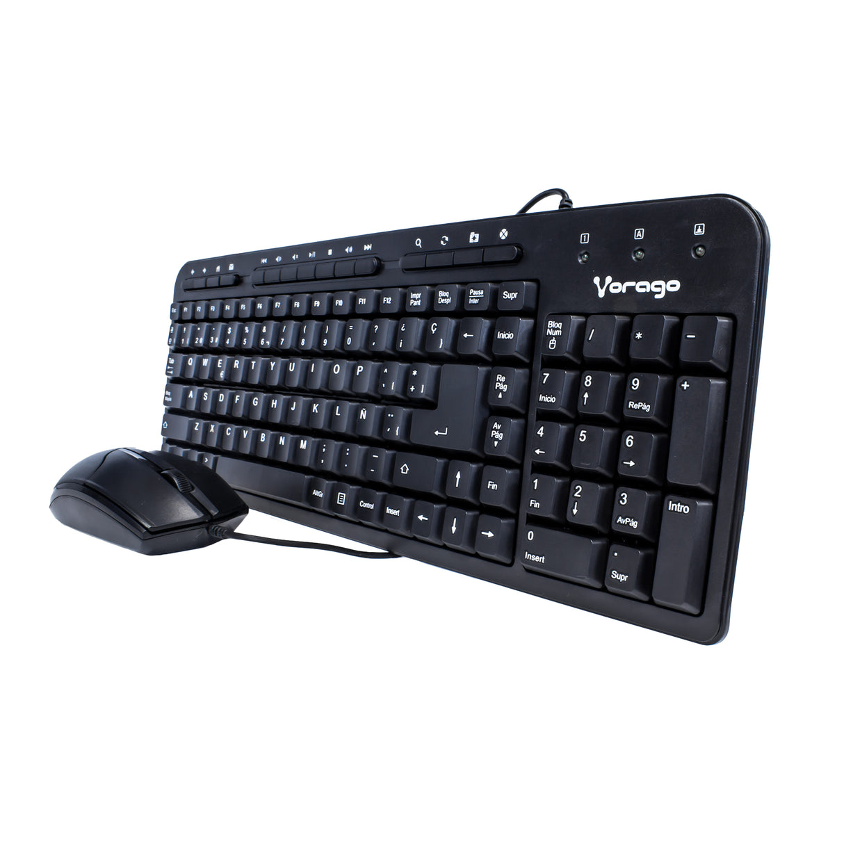 Vorago KM-105 teclado Ratón incluido Universal USB QWERTY Español Negro