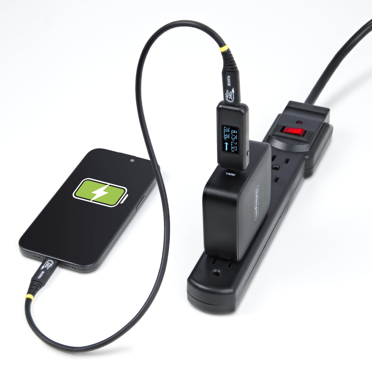 StarTech.com USBC-PWRTESTER Comprobadores de suministro de energía Amperaje, Tensión, Vataje 4.5V-50V 0 - 40 °C