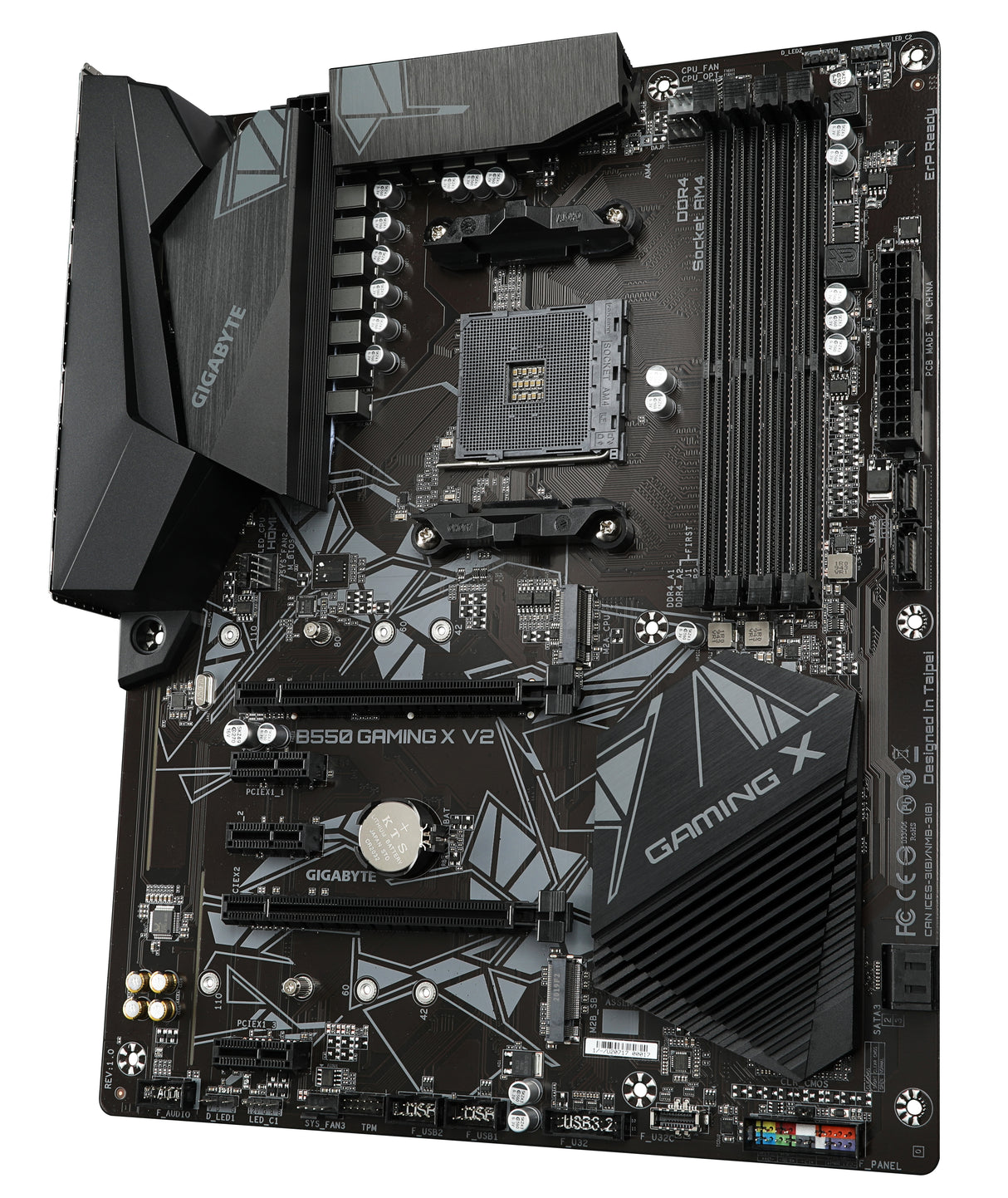 GIGABYTE B550 Gaming X V2 Placa base - Procesadores AMD Ryzen 5000, VRM de 10+3 fases, hasta 4733 MHz DDR4, 1xPCIe 4.0 + 1xPCIe 3.0 M.2, LAN 1GbE, USB 3.2 Gen 2 placas base AMD Zócalo AM4 1 Zócalo AM4
