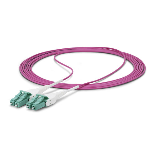 StarTech.com Cable de Fibra Óptica Multimodo OM4 LC a LC UPC de 1m - 50/125µm - 40G/100G - Violeta Érica - LOMMF/VCSE -
