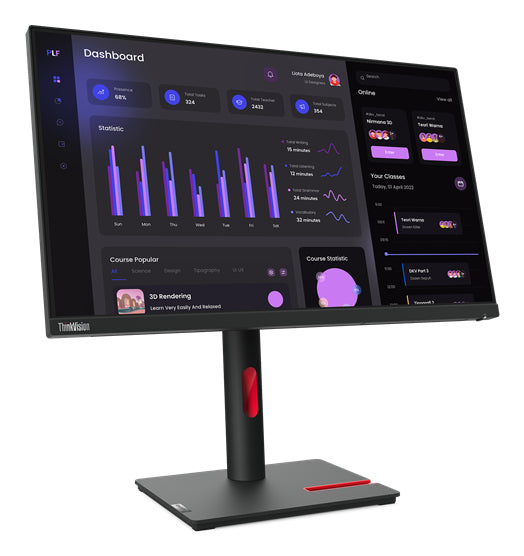 Lenovo ThinkVision T24i-30 Monitor 60,5 cm (23.8") 1920 x 1080 Pixeles Full HD W-LED Negro
