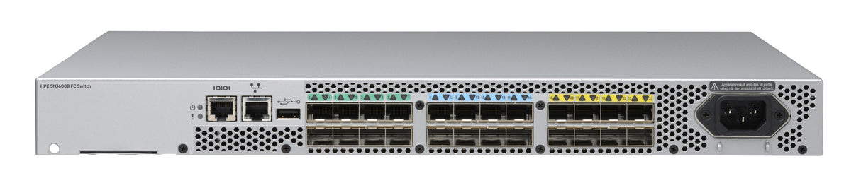 HPE SN3600B 32Gb 24/8 8-port 16Gb Short Wave SFP+ Fibre Channel Switch, Gestionado, Montaje en rack