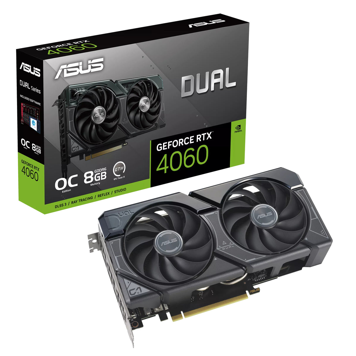 ASUS DUAL-RTX4060-O8G tarjetas gráficas Si 3072 NVIDIA GeForce RTX 4060