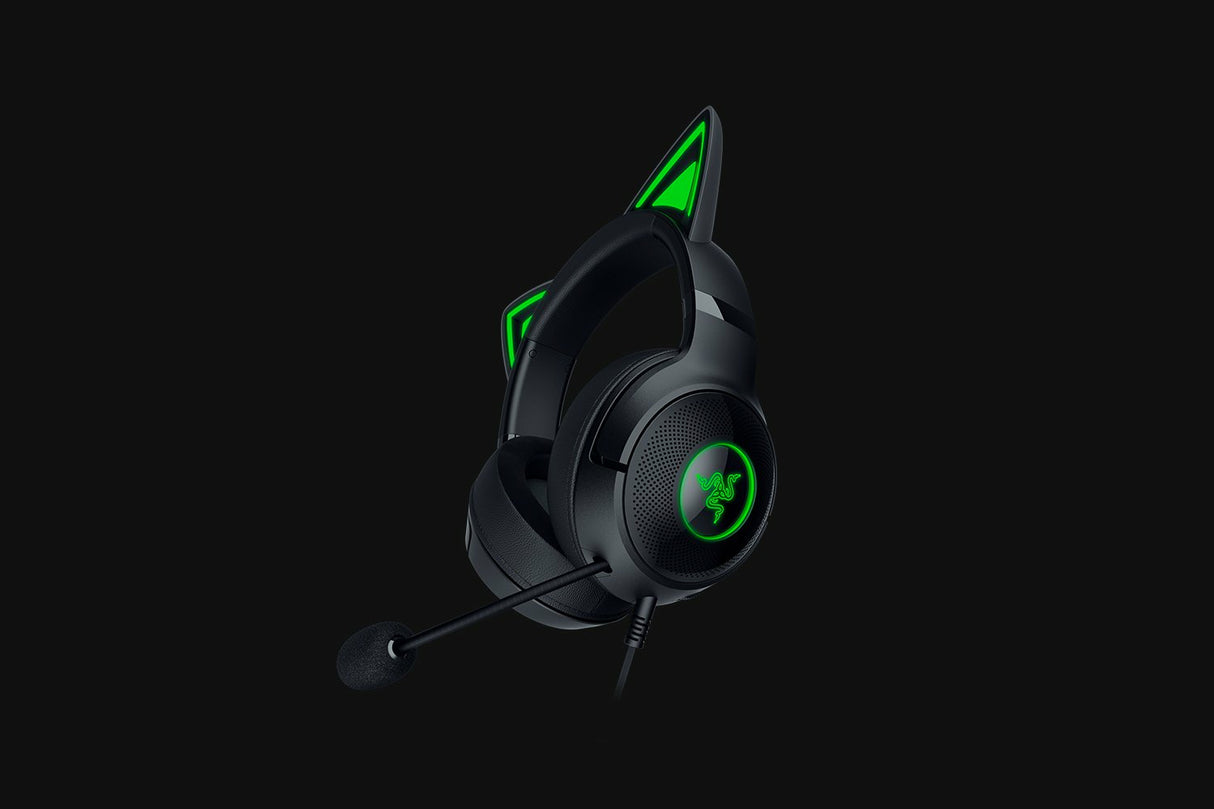 Razer KRAKEN KITTY V2 Auriculares Alámbrico De mano Juego USB tipo A Negro, 20 - 20000 Hz, 325 g