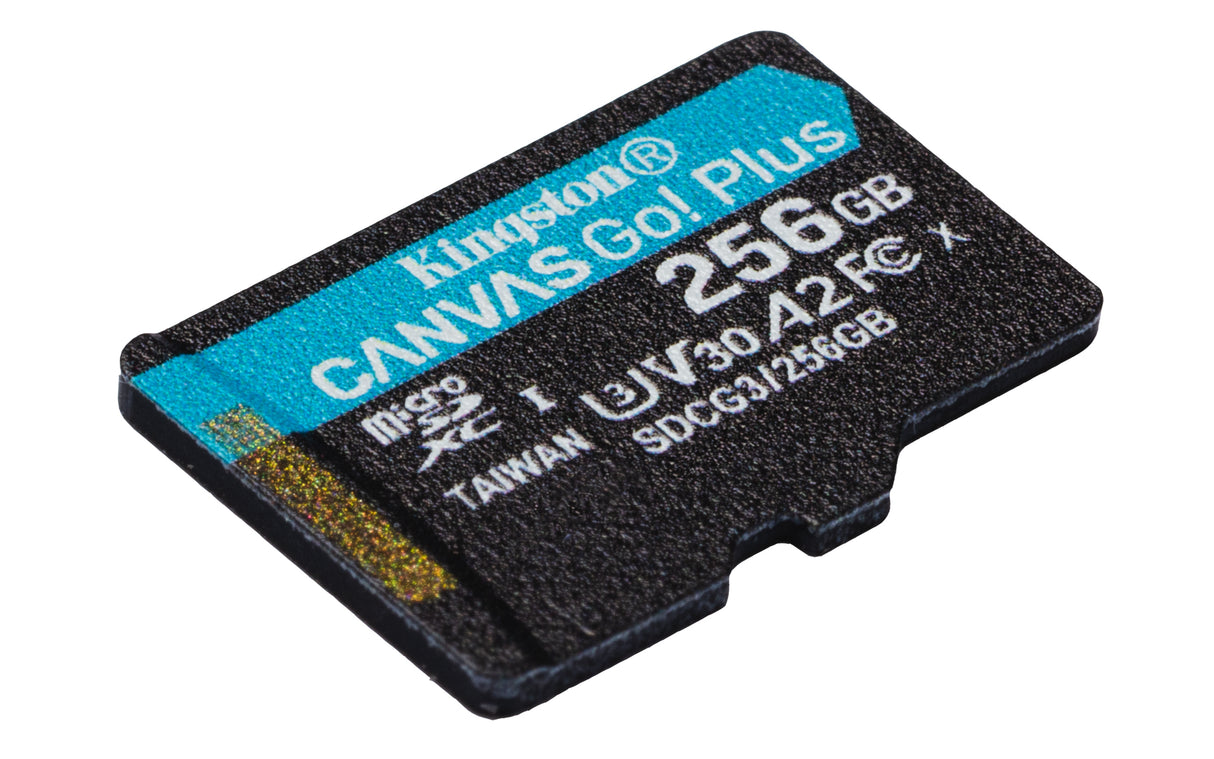 Kingston Technology Canvas Go! Plus Tarjeta microSDXC Canvas Go Plus 170R A2 U3 V30 de 256 GB con ADP Memoria Flash 256