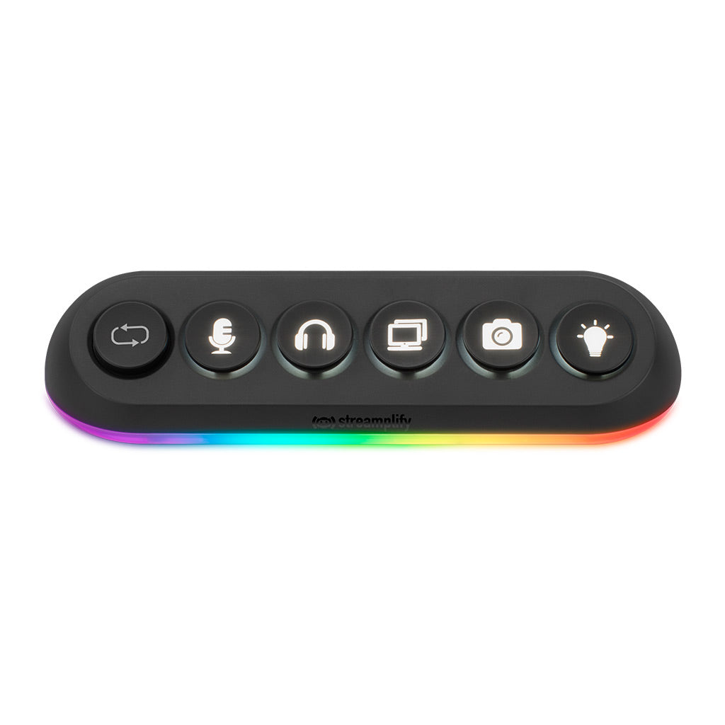 Hub USB Streamplify Deck 5, 4 x USB 3.0, 1 x USB 2.0, RGB, 12V, Negro