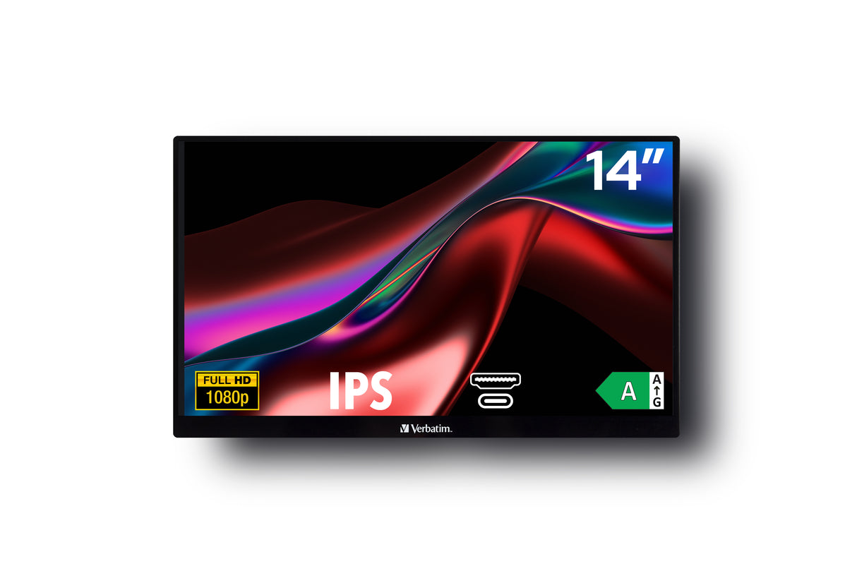 Verbatim 49590 pantalla para PC 35,6 cm (14") 1920 x 1080 Pixeles Full HD LCD Negro