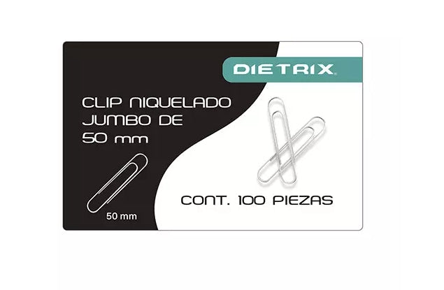 Clip niquelado Dietrix jumbo 50 milimet
