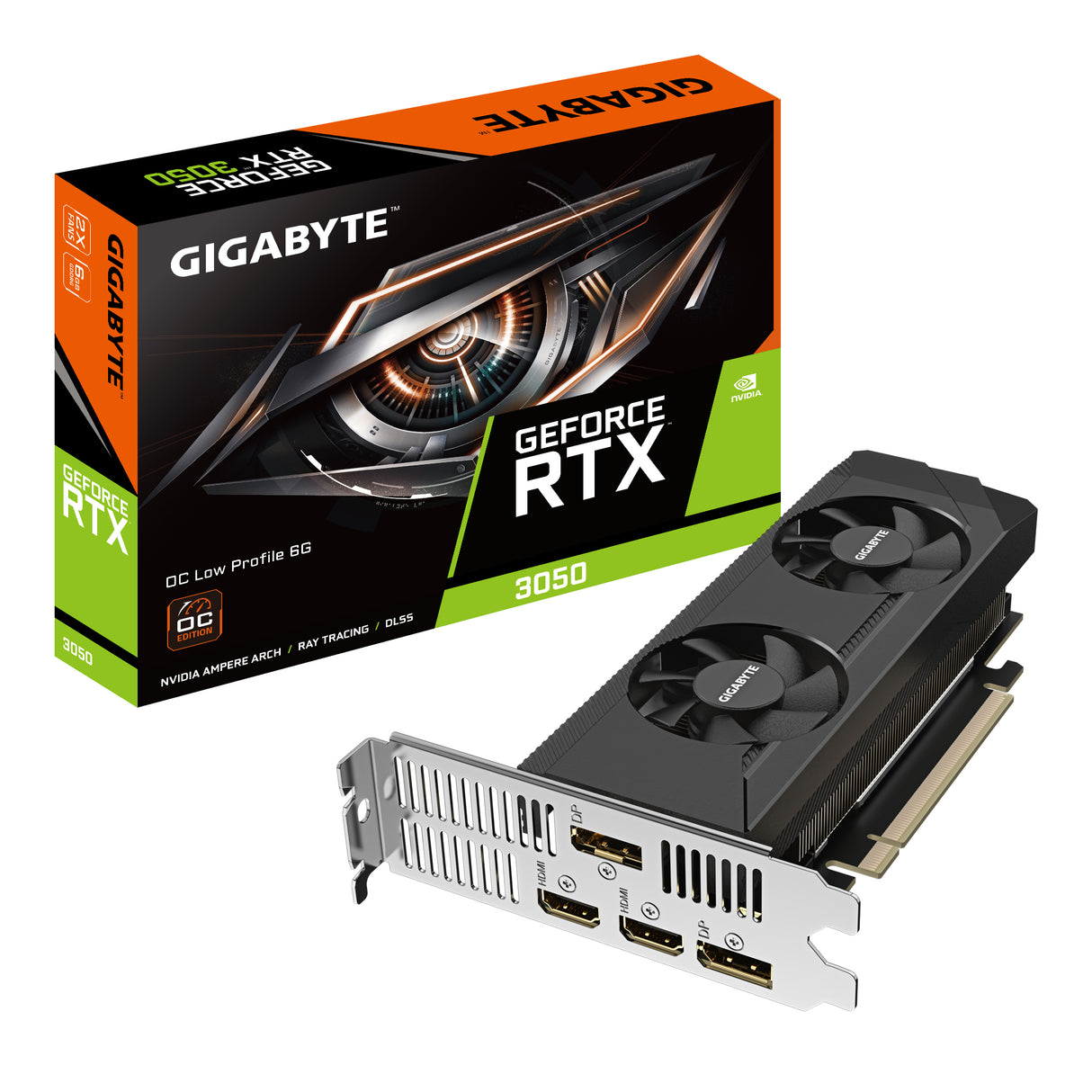 GIGABYTE GeForce RTX 3050 OC Low Profile 6G NVIDIA 6 GB GDDR6, 96 Bit, 7680 x 4320 Pixeles, PCI Express 4.0