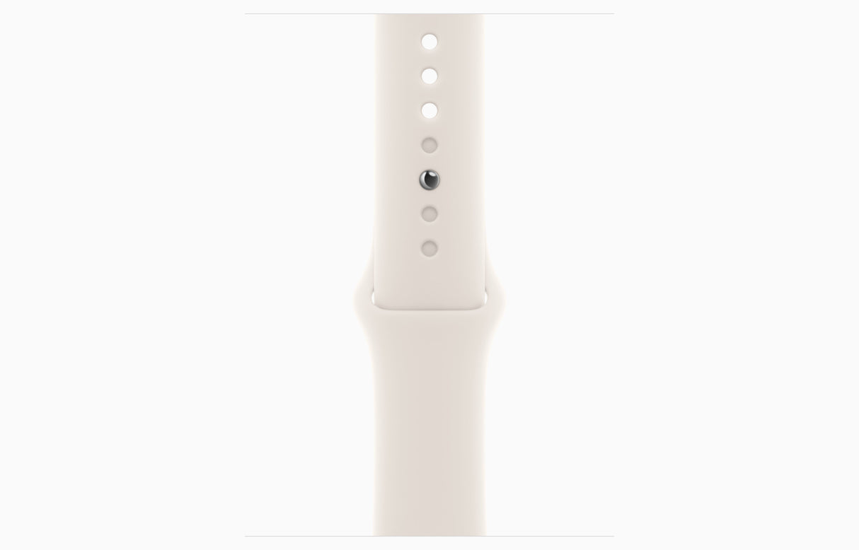 Apple Watch SE GPS + Cellular, Caja de aluminio blanco estelar de 44 mm, Correa deportiva blanco estelar - M/L