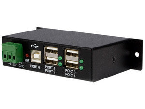 Concentrador HUB USB 2.0 Industrial 4 Puertos, Alimentación Reforzada, Velocidad 480Mbps