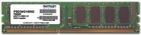 Patriot Memory Signature Line PSD34G16002 módulo de memoria 4 GB 1 x 4 GB DDR3 240-pin DIMM, 1600 MHz