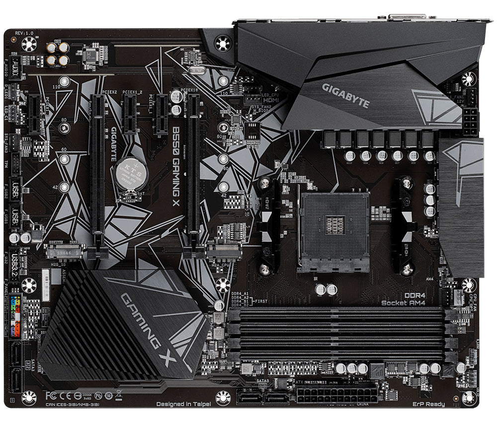 GIGABYTE B550 Gaming X V2 Placa base - Procesadores AMD Ryzen 5000, VRM de 10+3 fases, hasta 4733 MHz DDR4, 1xPCIe 4.0 + 1xPCIe 3.0 M.2, LAN 1GbE, USB 3.2 Gen 2 placas base AMD Zócalo AM4 1 Zócalo AM4