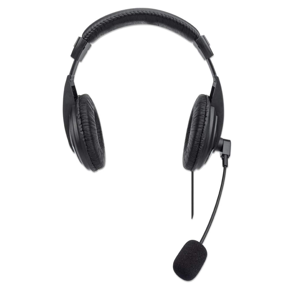 Manhattan Audífonos estéreo USB Auriculares Auriculares Diadema Oficina/Centro de llamadas Binaural