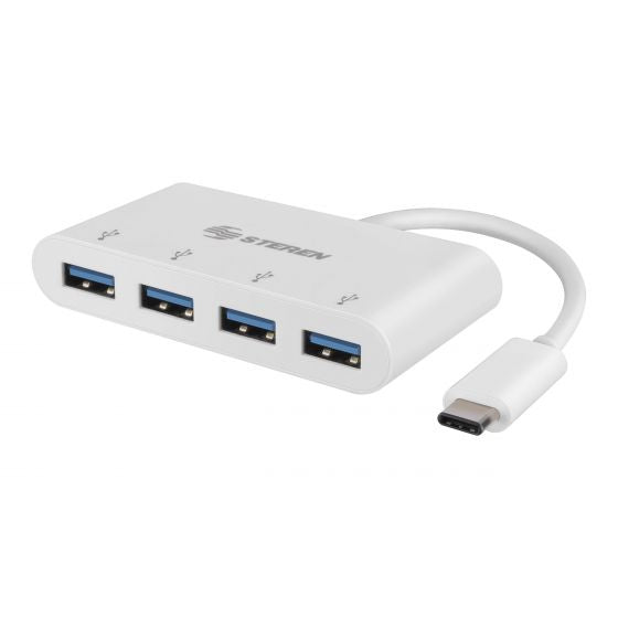 Steren USB-5260 nodo concentrador USB 3.2 Gen 1 (3.1 Gen 1) Type-C 5000 Mbit/s Blanco, 1 pieza(s)