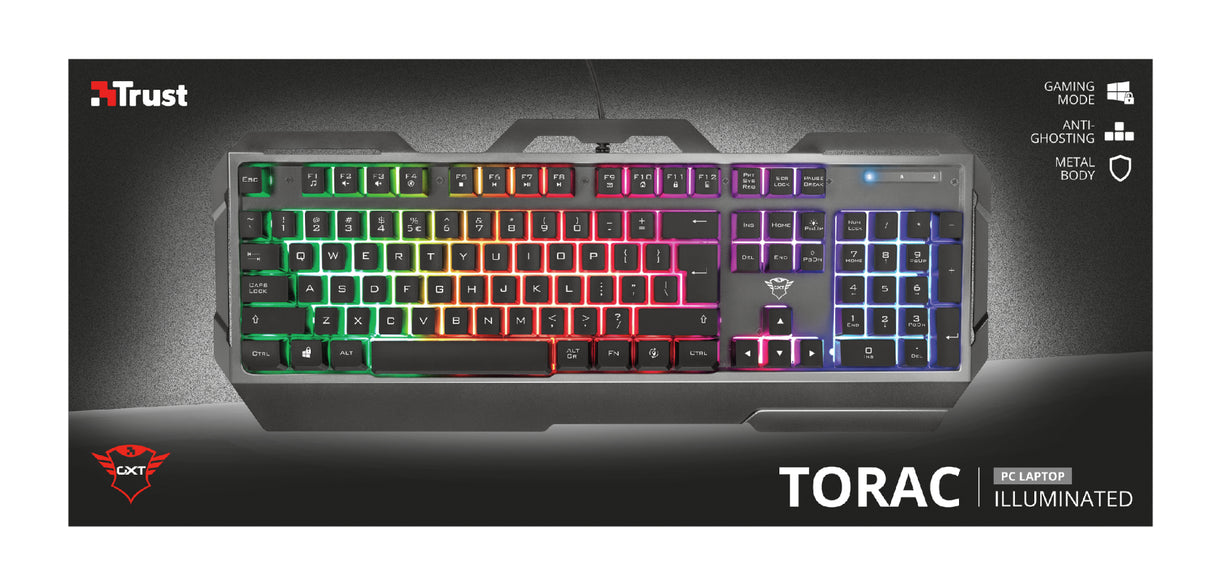 Trust GXT 856 Torac Teclado Juego Alámbrico USB Interruptor de membrana