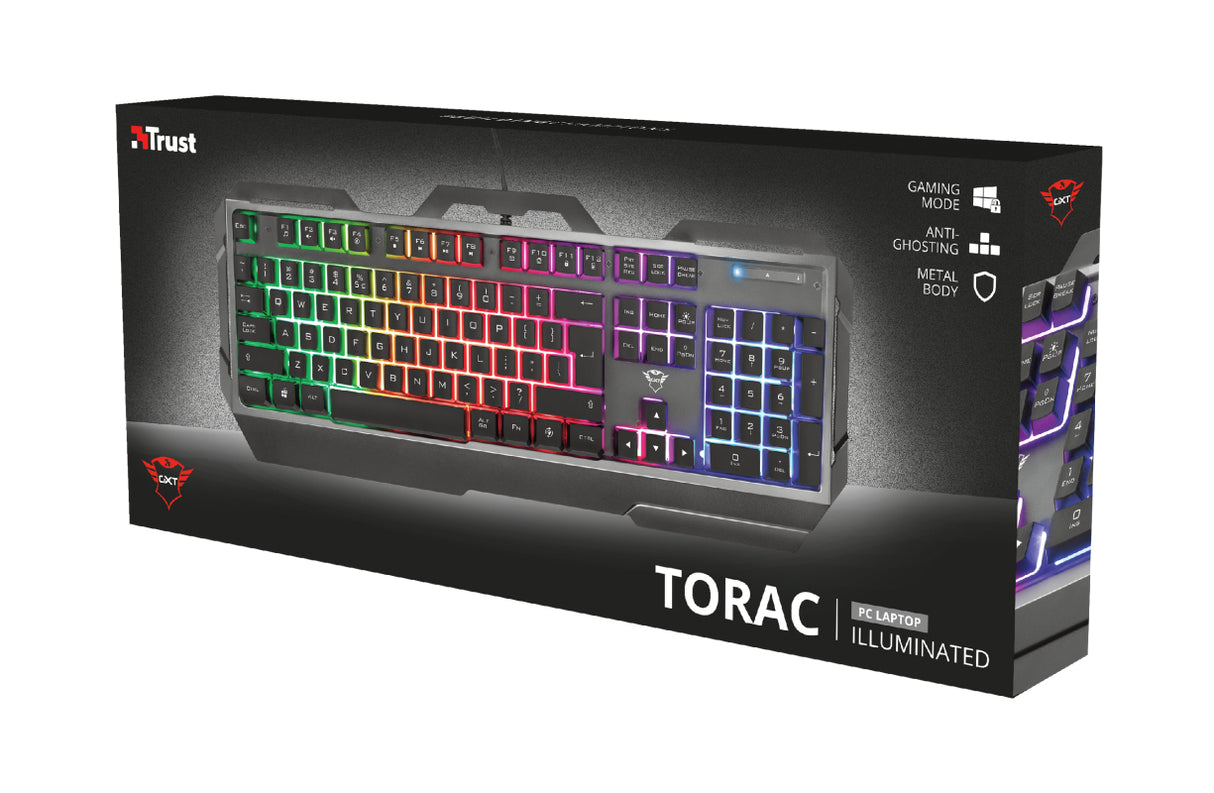 Trust GXT 856 Torac Teclado Juego Alámbrico USB Interruptor de membrana