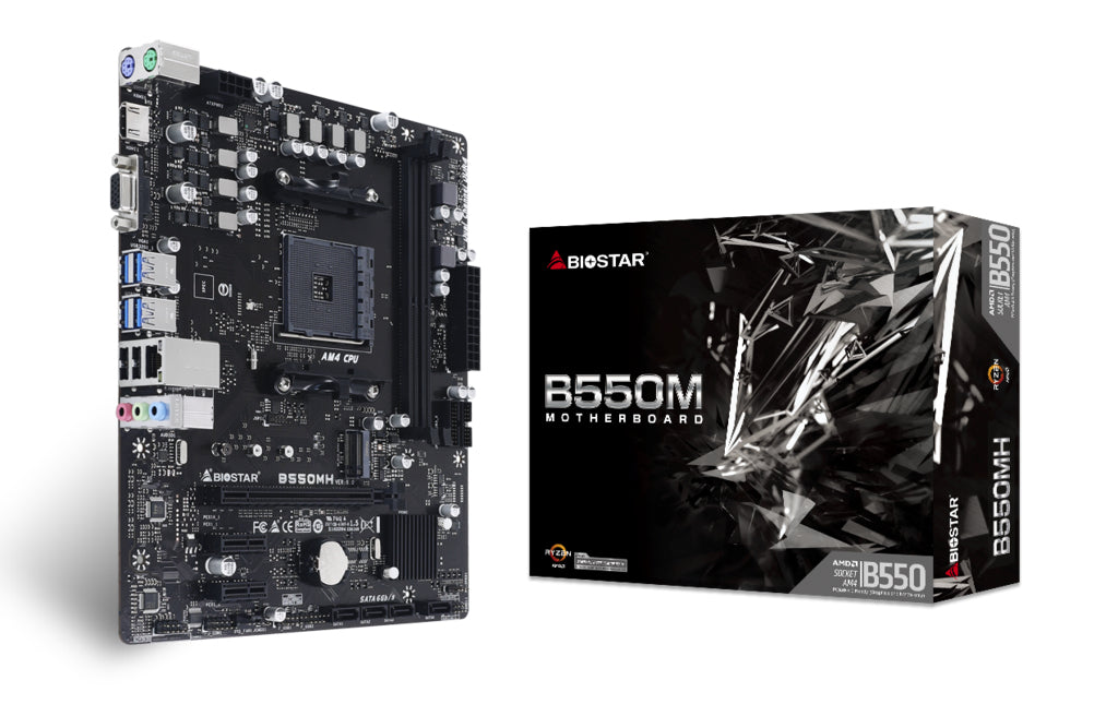 Biostar B550MH Ver. 6.0 AMD B550 Enchufe AM4 Micro ATX, DDR4-SDRAM, DIMM