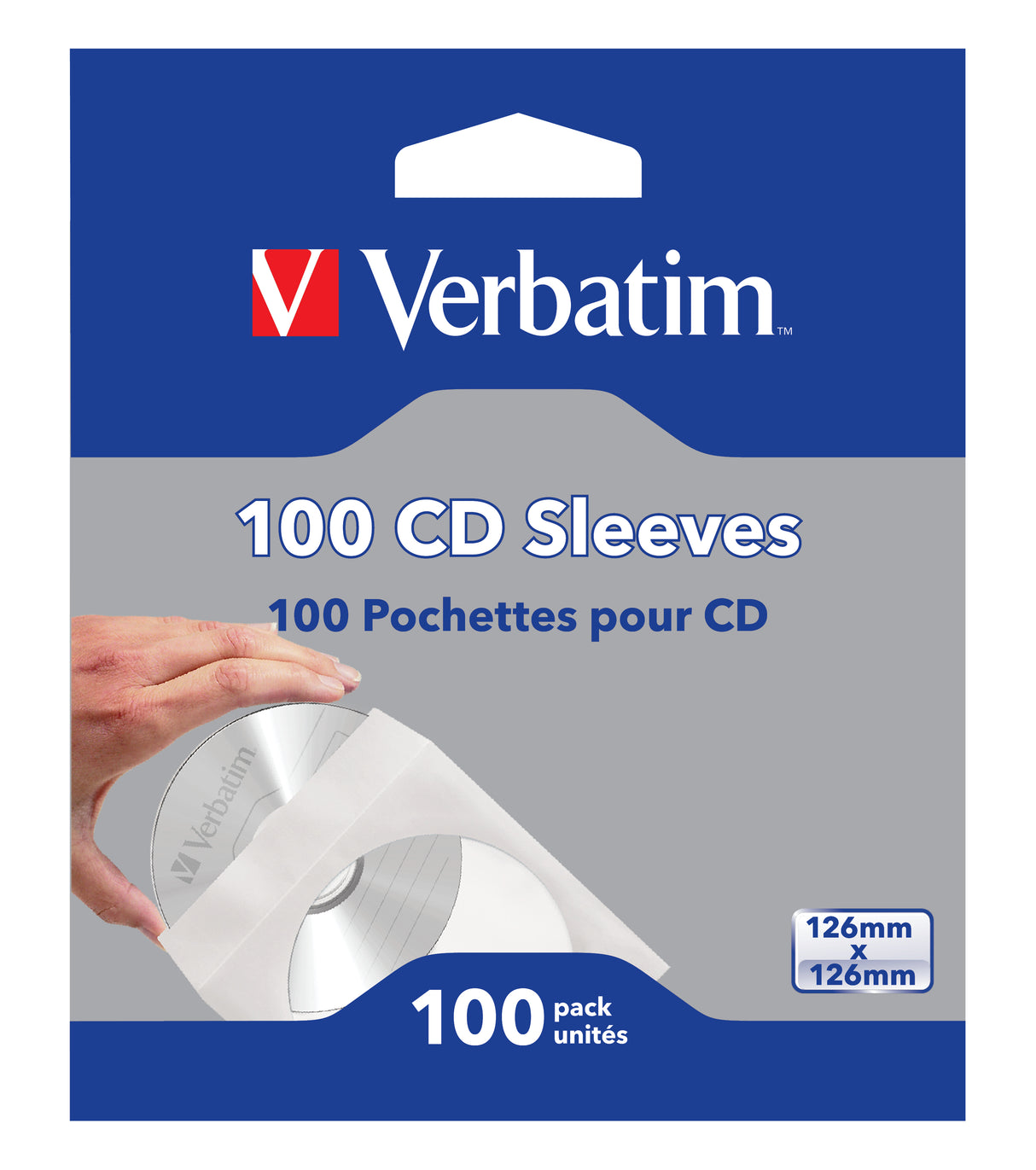 Verbatim Fundas de CD (papel), paq 100 fundas para discos ópticos 100 discos Papel