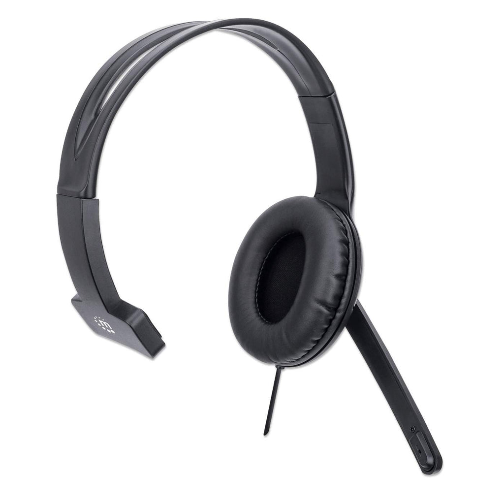 Manhattan Audífono USB monoaural con micrófono Auriculares Auriculares Diadema Oficina/Centro de llamadas Monoaural