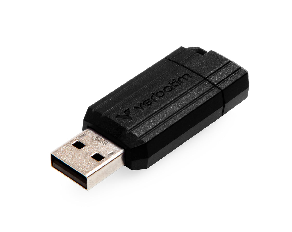 Verbatim PinStripe - Unidad USB de 64 GB - Negro