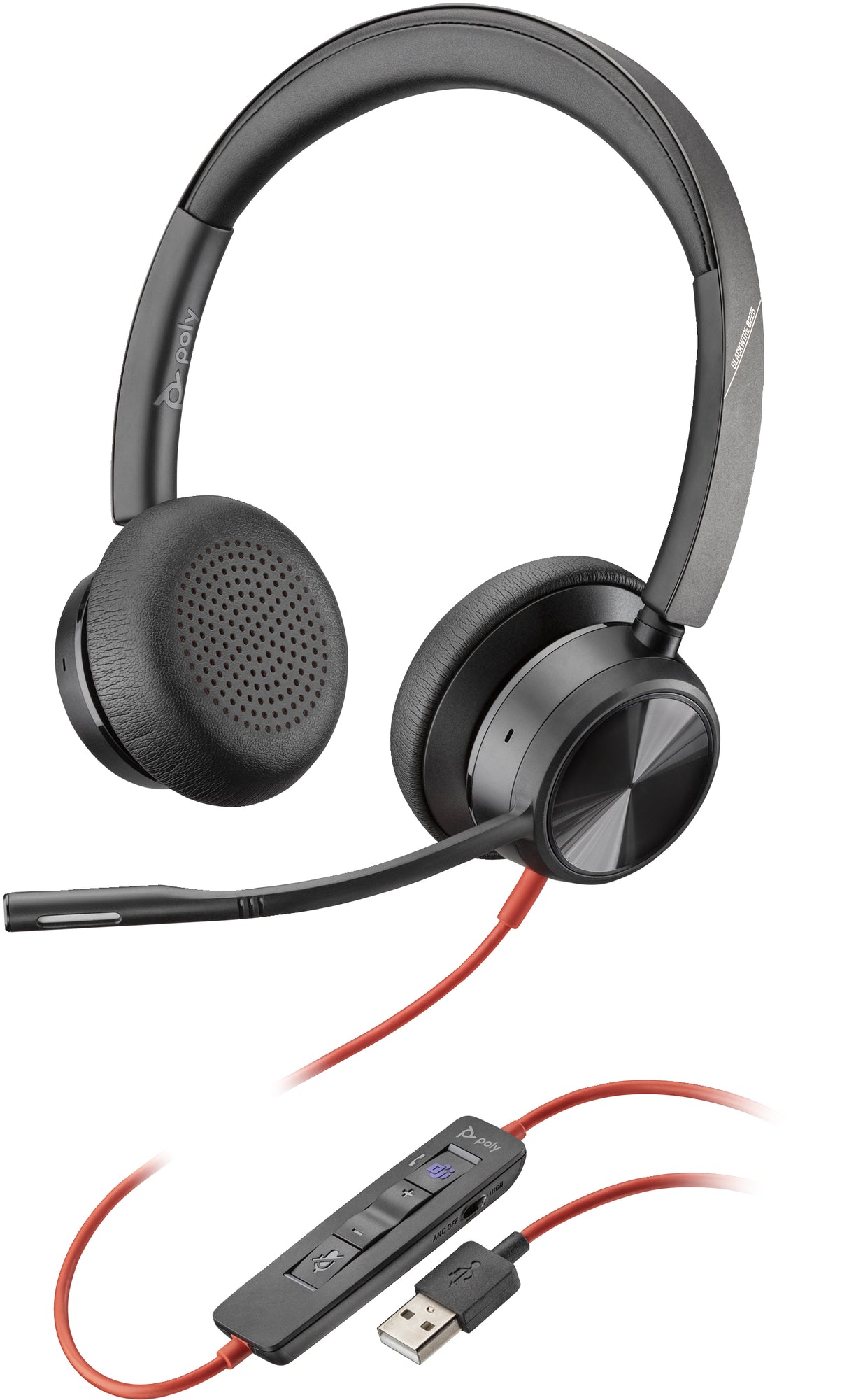 HP Poly Auriculares Poly Blackwire 8225 USB-A con certificación para Microsoft Teams Auriculares Auriculares Diadema Oficina/Centro de llamadas Binaural