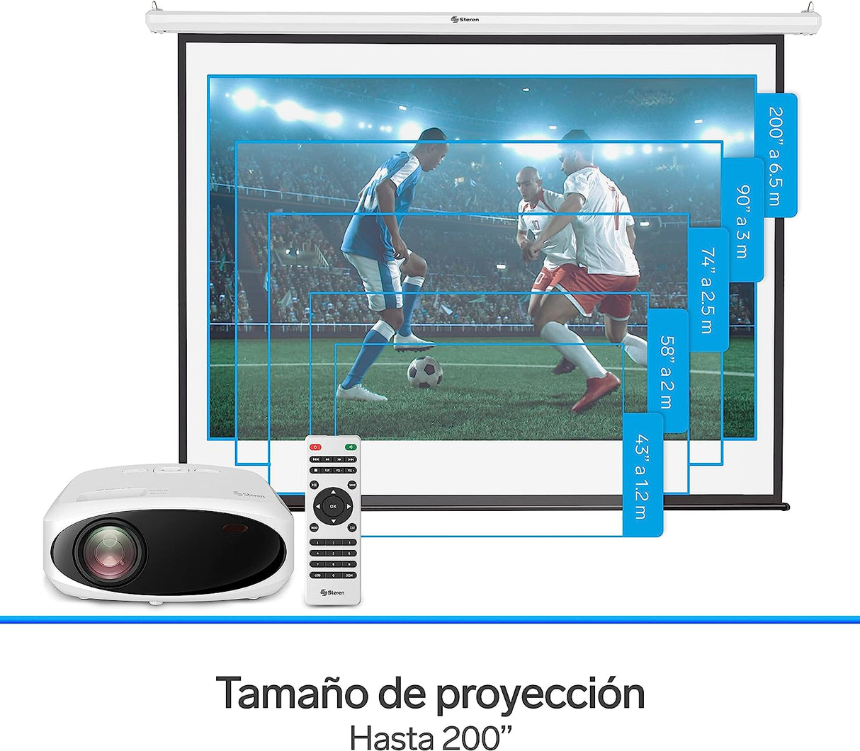 Proyector Steren Pro-400 Multimedia Pórtatil 9000 Lúmenes Fhd Resolución 1080P FullOffice.com