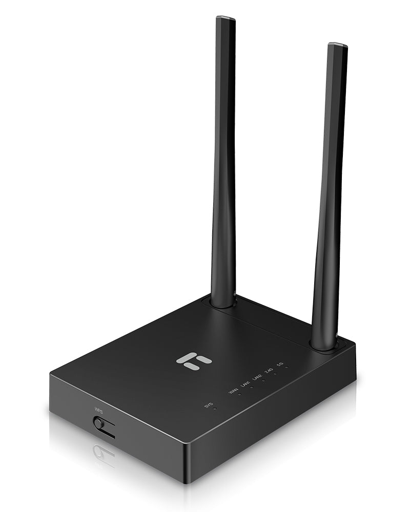 Netis System AC1200 router inalámbrico Gigabit Ethernet Doble banda (2,4 GHz / 5 GHz) Negro, Wi-Fi 5 (802.11ac), Router
