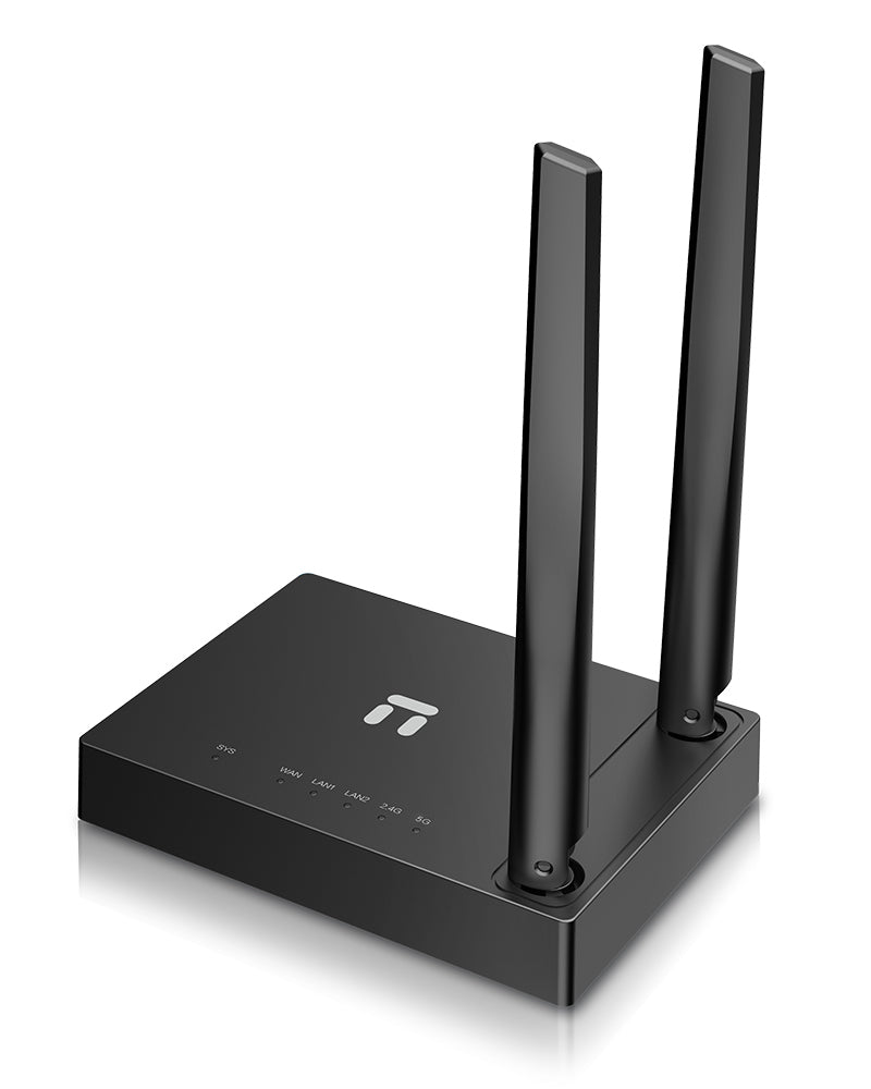 Netis System AC1200 router inalámbrico Gigabit Ethernet Doble banda (2,4 GHz / 5 GHz) Negro, Wi-Fi 5 (802.11ac), Router