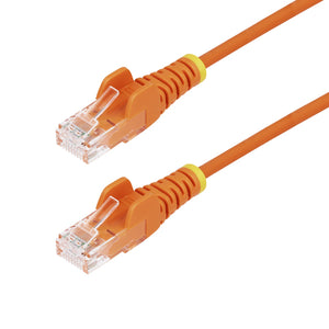 StarTech.com Cable de Red Ethernet CAT6 Delgado sin Enganches Naranja de 3m - Cable RJ45 Snagless Slim 28AWG - Alambre d