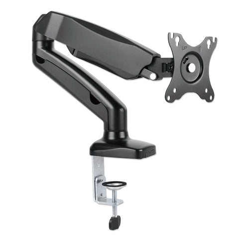 Manhattan Soporte de sobremesa para TV/monitores (Articulado con muelle), para pantallas de 13" a 27", fijación con abrazadera o por ojal, Compatibili