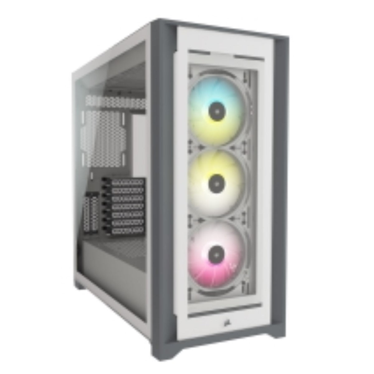 Gabinete Corsair iCUE 5000X RGB Blanco ATX, Panel lateral de vidrio templado, Control RGB