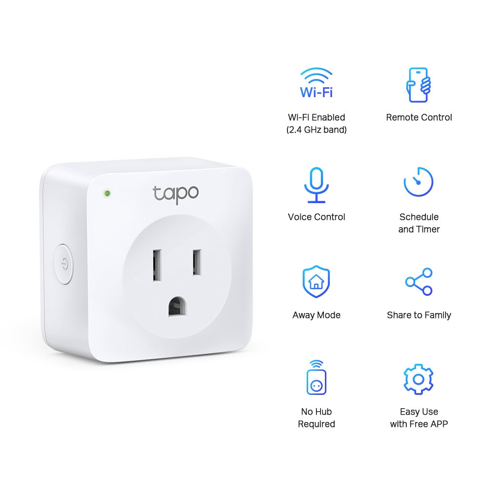 Enchufe Inteligente WiFi TP-Link Tapo P100 (1-Pack), Control Remoto, Programable