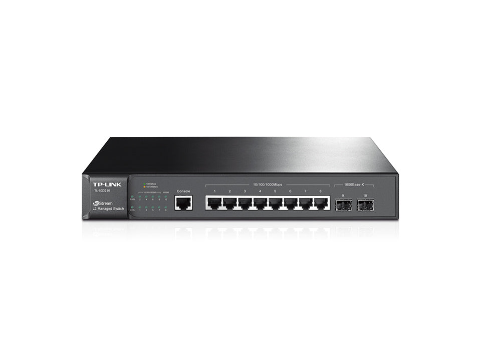 Switch TP-LINK SG3210 8 Puertos Gigabit, 2 Puertos SFP, Administrable L2