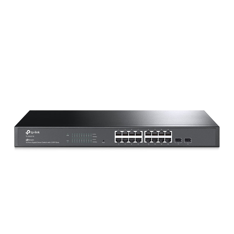 Switch JetStream TP-Link 16 Puertos Gigabit/2 Puertos SFP, Administrable, Montaje en Rack
